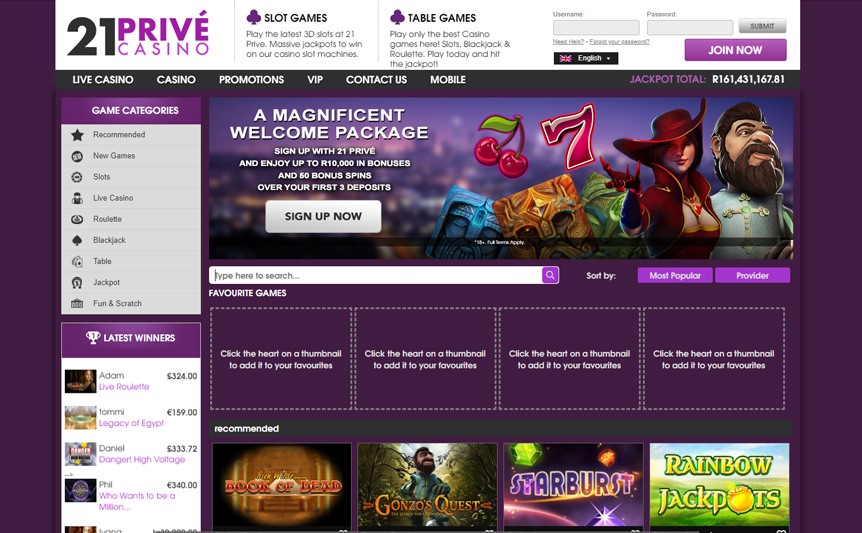 21 Prive Casino Bonuses