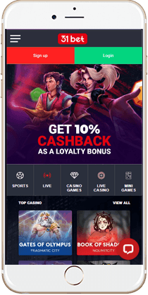Gaming at the 31Bet Mobile Casino