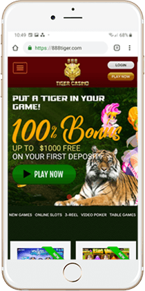 888 Tiger Casino Mobile Lobby