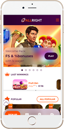All Right Casino on Mobile