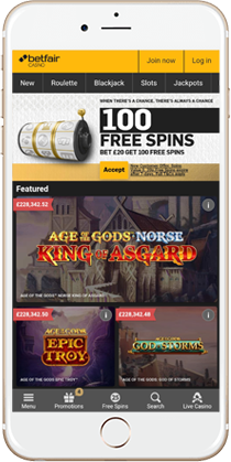 Betfair Casino on Mobile