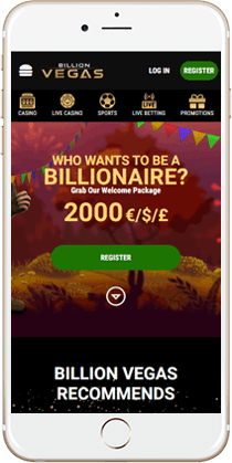 Brilliant Gaming at the BillionVegas Mobile Casino