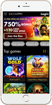 Black Diamond Casino on Mobile