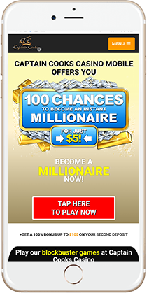 Captain Cooks Casino on Mobile