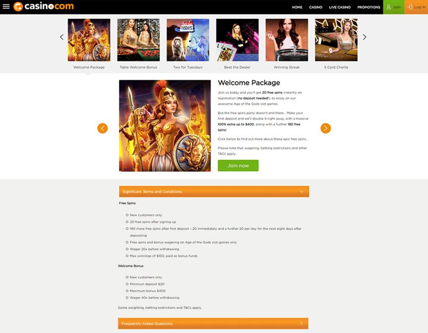 Casino.com Bonuses