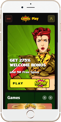 Brilliant Gaming at the Comic Play Mobile Casino