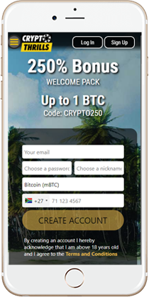 CryptoThrills Casino on Mobile