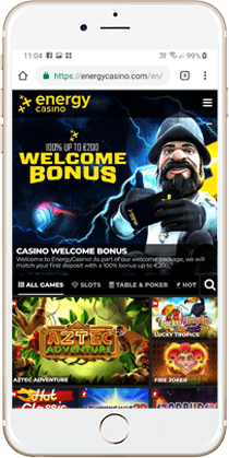 Energy Casino Mobile Lobby