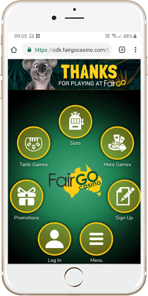 Fair Go Casino Mobile Lobby