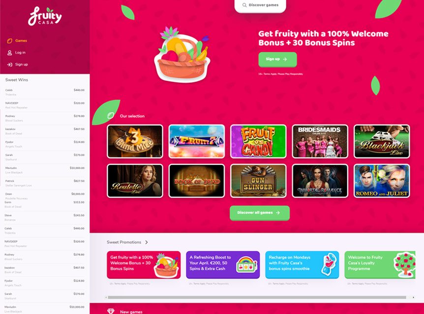 Fruity Casa Casino Bonuses
