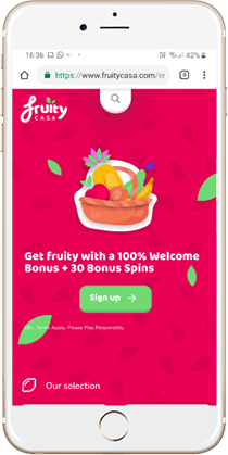 Fruity Casa Mobile Casino Lobby