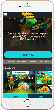 Golden Pokies Casino on Mobile