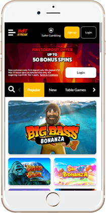 Game at the Hot Streak Mobile Casino
