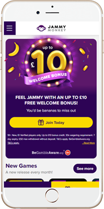 Brilliant Gaming at the Jammy Monkey Mobile Casino