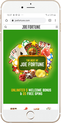 Joe Fortune Casino on Mobile