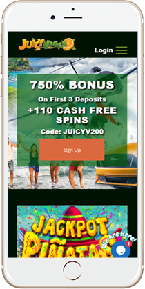 Juicy Vegas Casino on Mobile