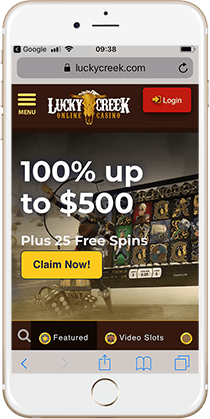Lucky Creek Mobile Casino Lobby