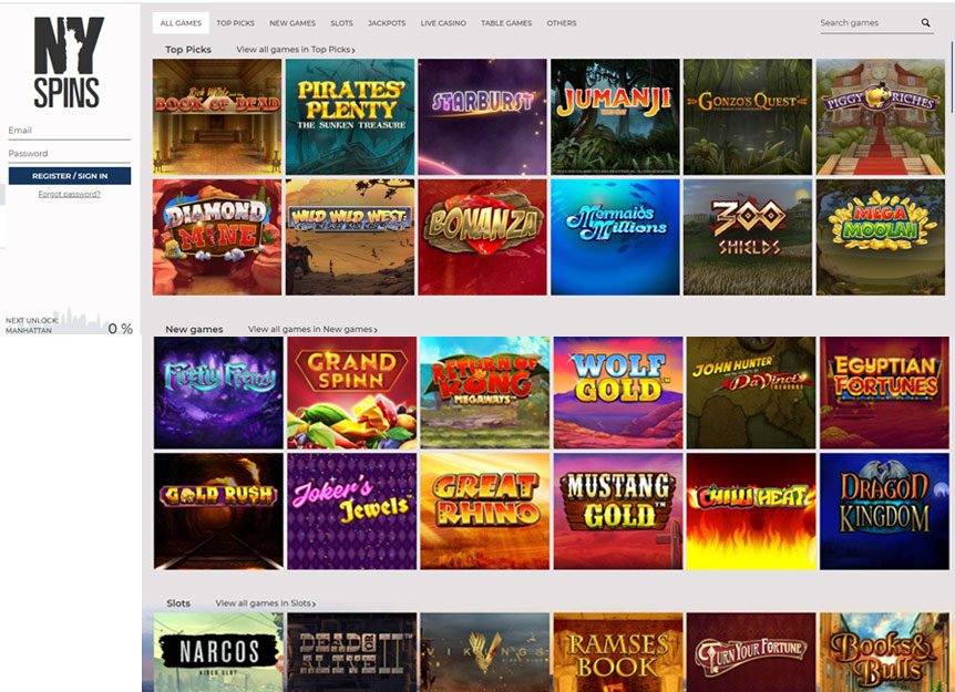 NY Spins Casino Bonuses