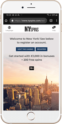 NY Spins Mobile Casino Lobby