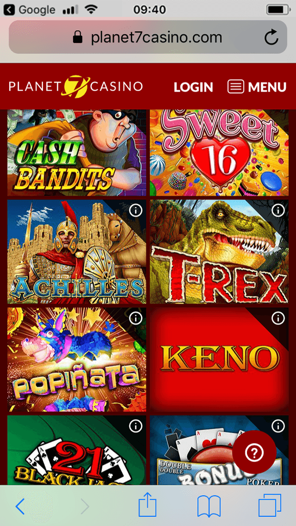 Planet 7 casino mobile app games