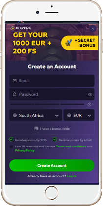 Gaming at the Playfina Mobile Casino
