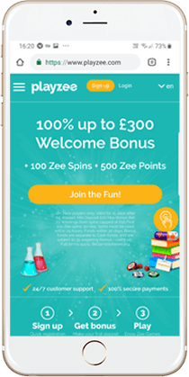 Playzee Casino on Mobile