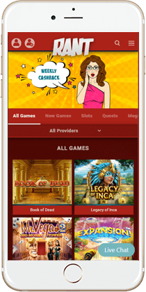 Brilliant Gaming at the Rant Mobile Casino
