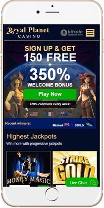 Brilliant Gaming at the Royal Planet Mobile Casino