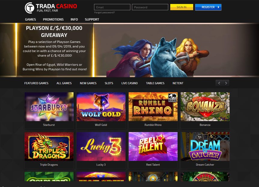 Trada Casino Bonuses