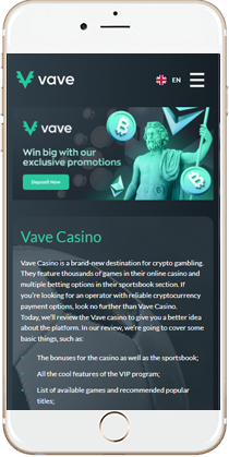 Brilliant Gaming at Vave Mobile Casino