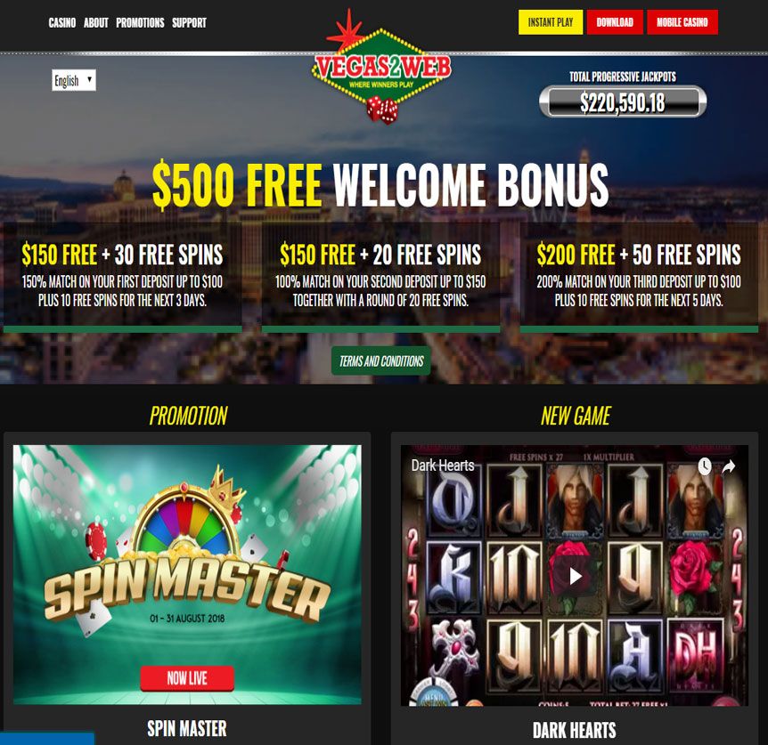 Vegas2web Bonus Codes