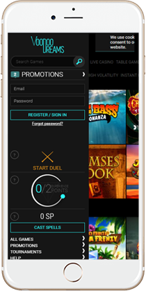 Voodoo Dreams Casino on Mobile