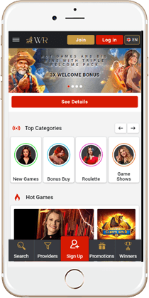 Brilliant Gaming at Wins Royal Mobile Casino